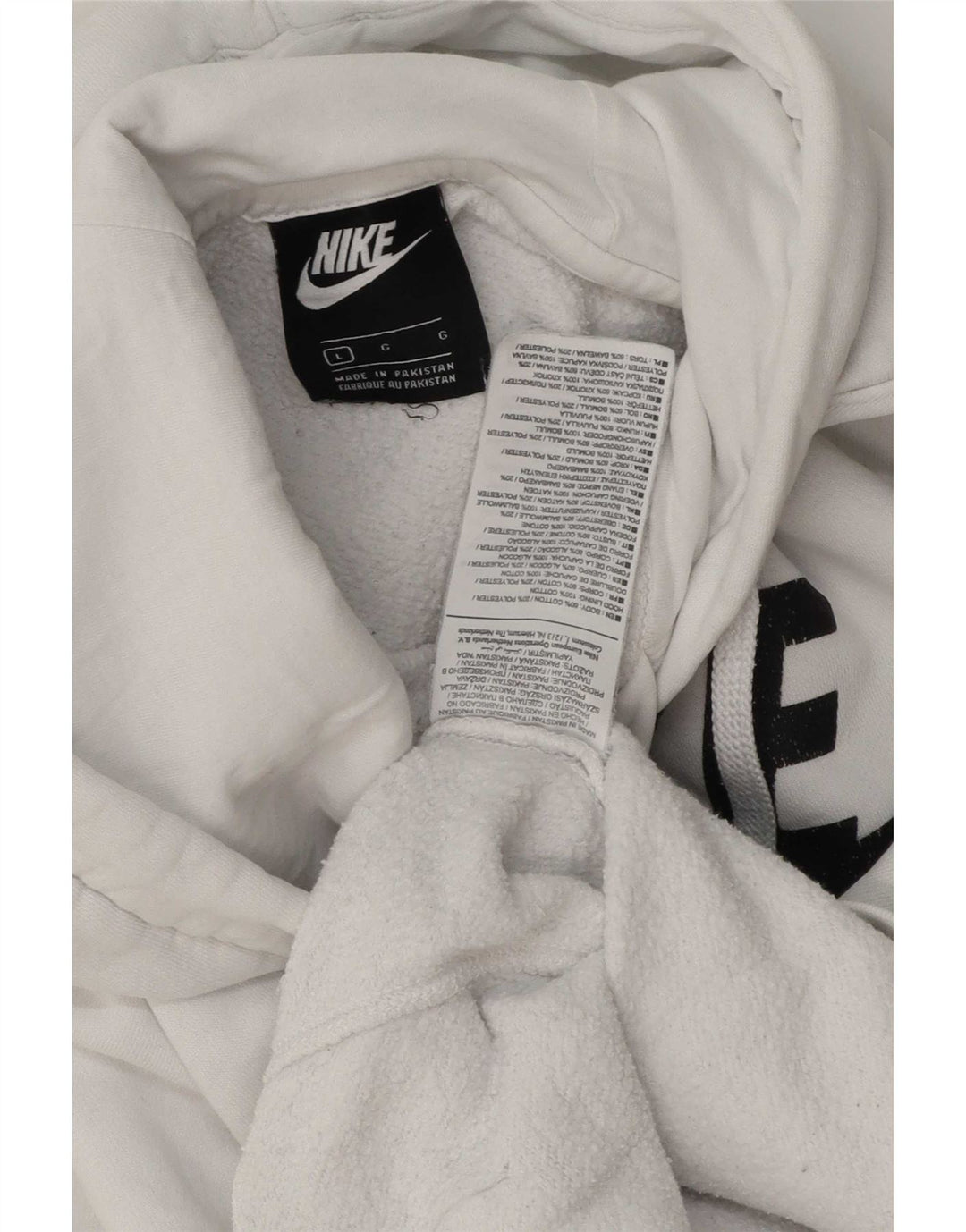 Мужской джемпер с капюшоном с графическим рисунком Nike, большой размер, белый хлопок, хлопок