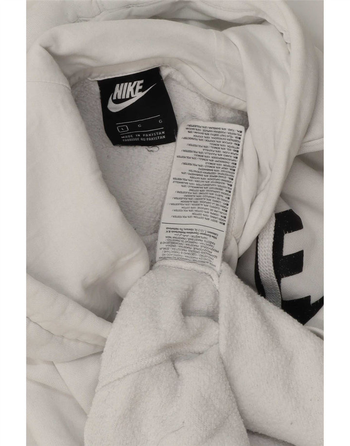 Мужской джемпер с капюшоном с графическим рисунком Nike, большой размер, белый хлопок, хлопок