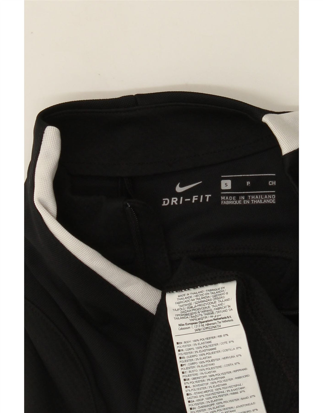 Мужской пуловер на молнии NIKE Dri Fit, спортивный костюм, маленький черный, с цветными блоками