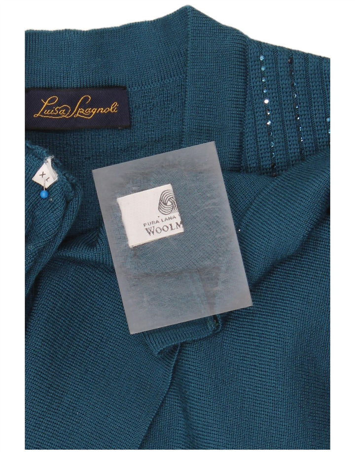 Женский кардиган Luisa Spagnoli, Великобритания, 18 XL, синий, шерсть