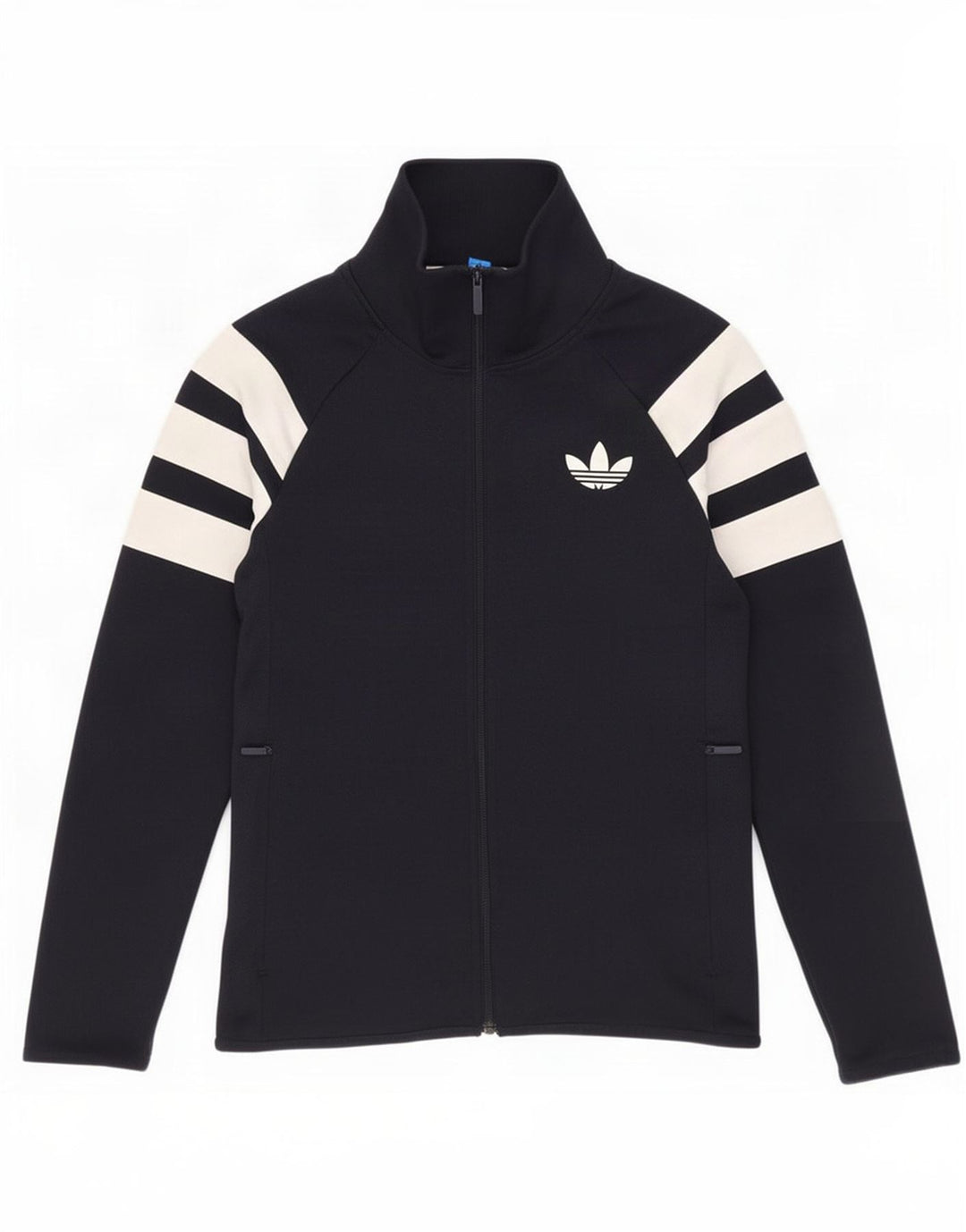 Мужской спортивный костюм Adidas, верхняя куртка, маленький темно-синий, полиэстер с цветными блоками