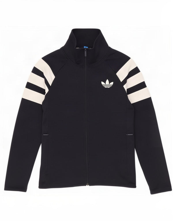 Мужской спортивный костюм Adidas, верхняя куртка, маленький темно-синий, полиэстер с цветными блоками
