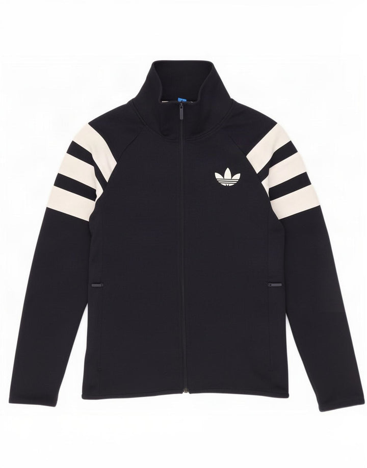Мужской спортивный костюм Adidas, верхняя куртка, маленький темно-синий, полиэстер с цветными блоками