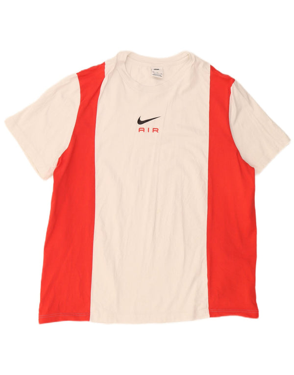 Мужская футболка Nike Top 2XL, белый хлопок с цветными блоками