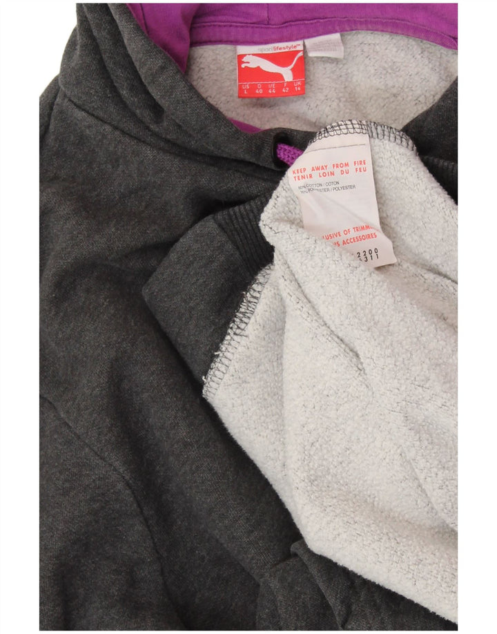 Женский джемпер с капюшоном PUMA UK 14, большой серый хлопок