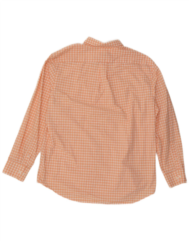 Мужская рубашка Izod XL оранжевая в мелкую клетку, хлопок
