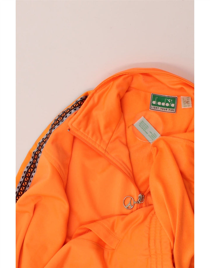 DIADORA Womens Graphic Tracksuit Top Jacket IT 40 Small Orange Polyester Vintage Diadora and Second-Hand Diadora from Messina Hembry 