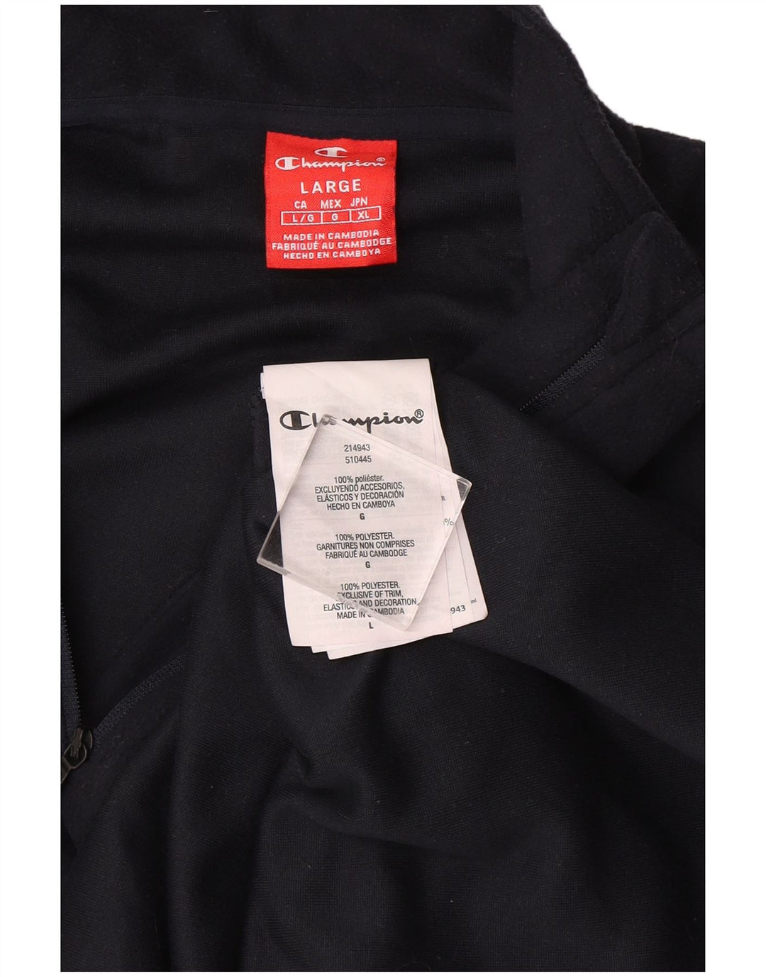 Мужской флисовый джемпер Champion с воротником на молнии, большой размер, темно-синий, полиэстер