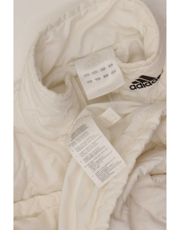 Женская стеганая куртка Adidas UK 14, средний белый полиэстер