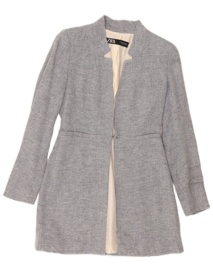 Женский удлиненный пиджак Zara UK 4 XS Синий с шевроном Modern