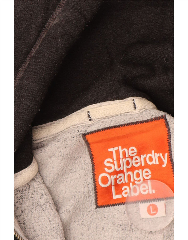 SUPERDRY Мужской свитер с капюшоном на молнии, большой серый хлопок