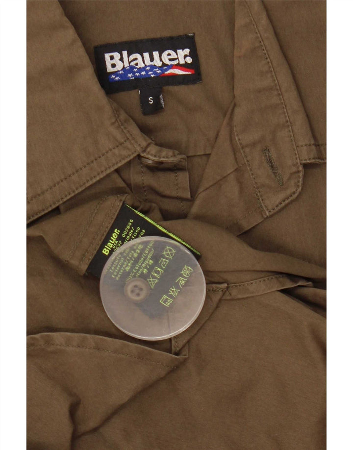 Мужская рубашка с коротким рукавом Blauer, цвет хаки, хлопок