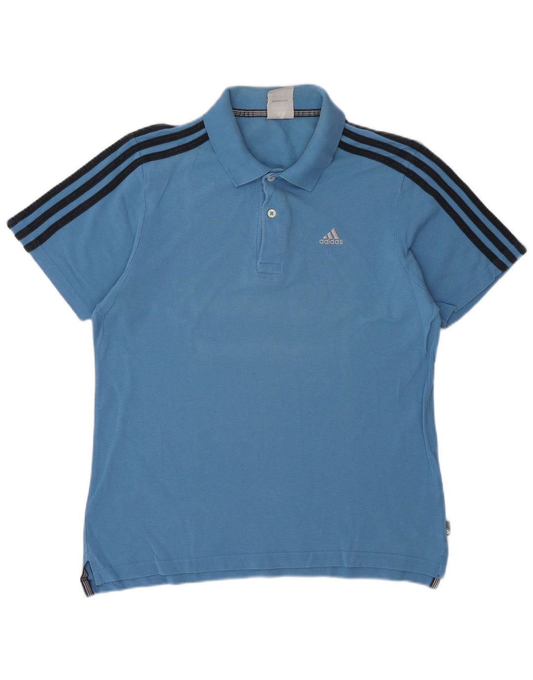 Мужская рубашка-поло ADIDAS, хлопок среднего синего цвета