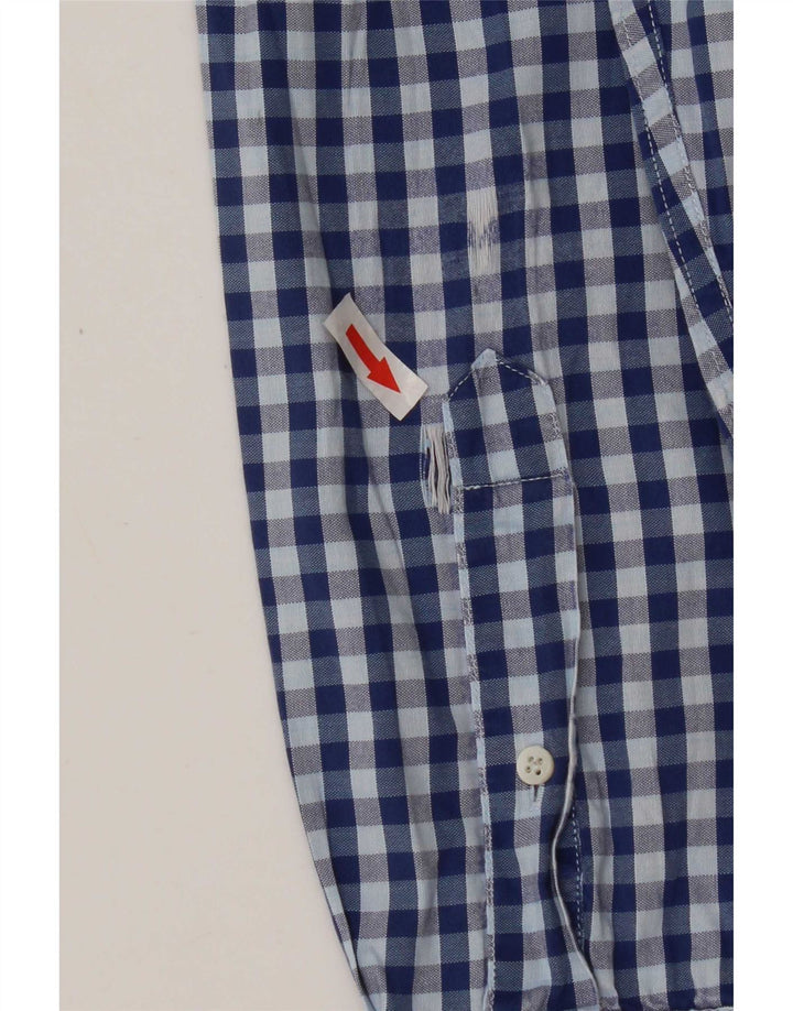 Мужская рубашка классического кроя Gant Heritage среднего размера, синяя, хлопковая в мелкую клетку
