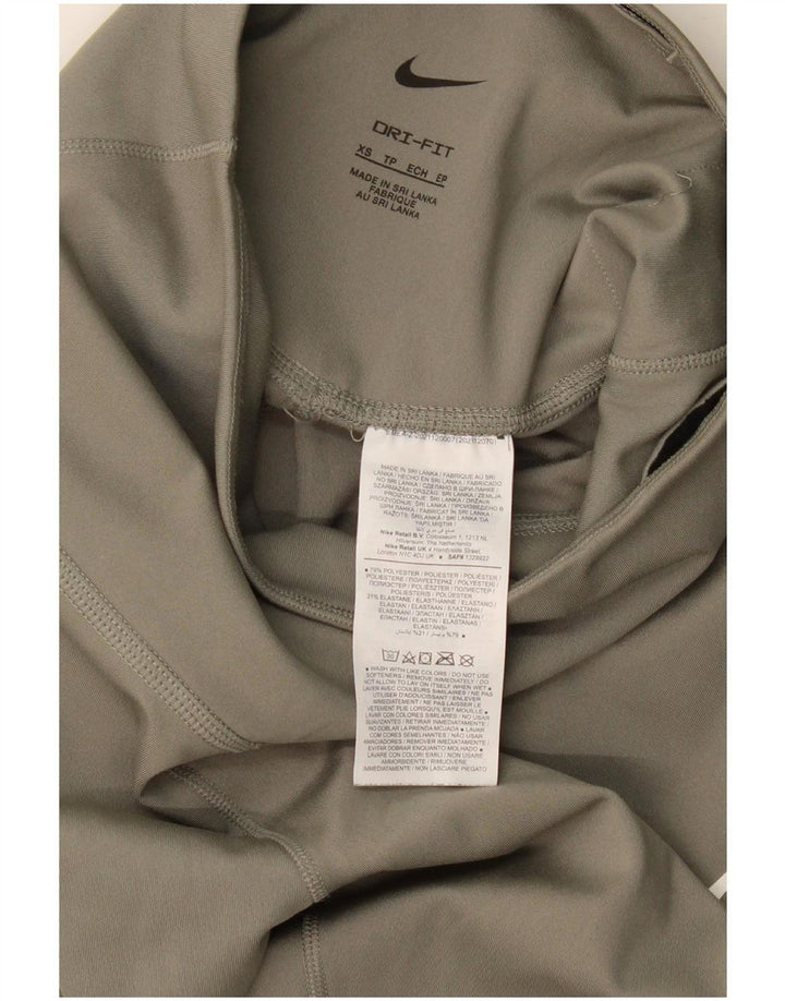 Женские леггинсы с рисунком Nike Dri Fit UK 6 XS, зеленый полиэстер