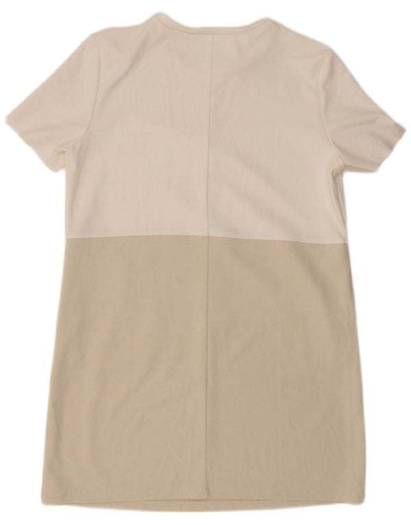 Женское платье-футболка Zara UK 18 XL, белое с цветными блоками