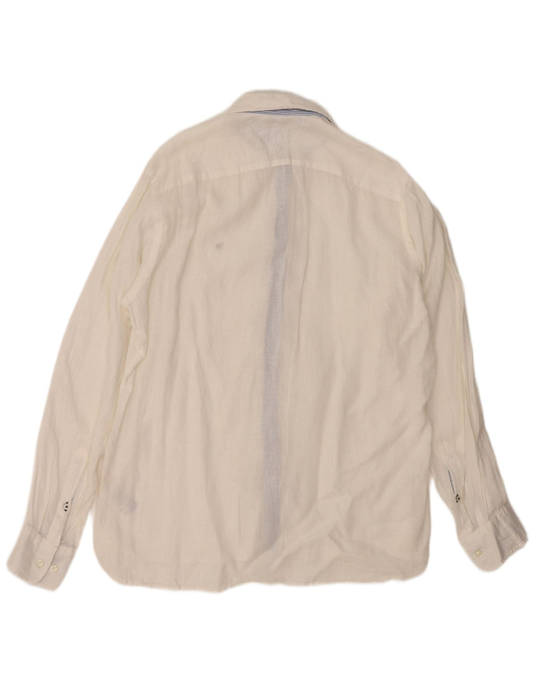 TOMMY HILFIGER Мужская рубашка из льна среднего размера белого цвета