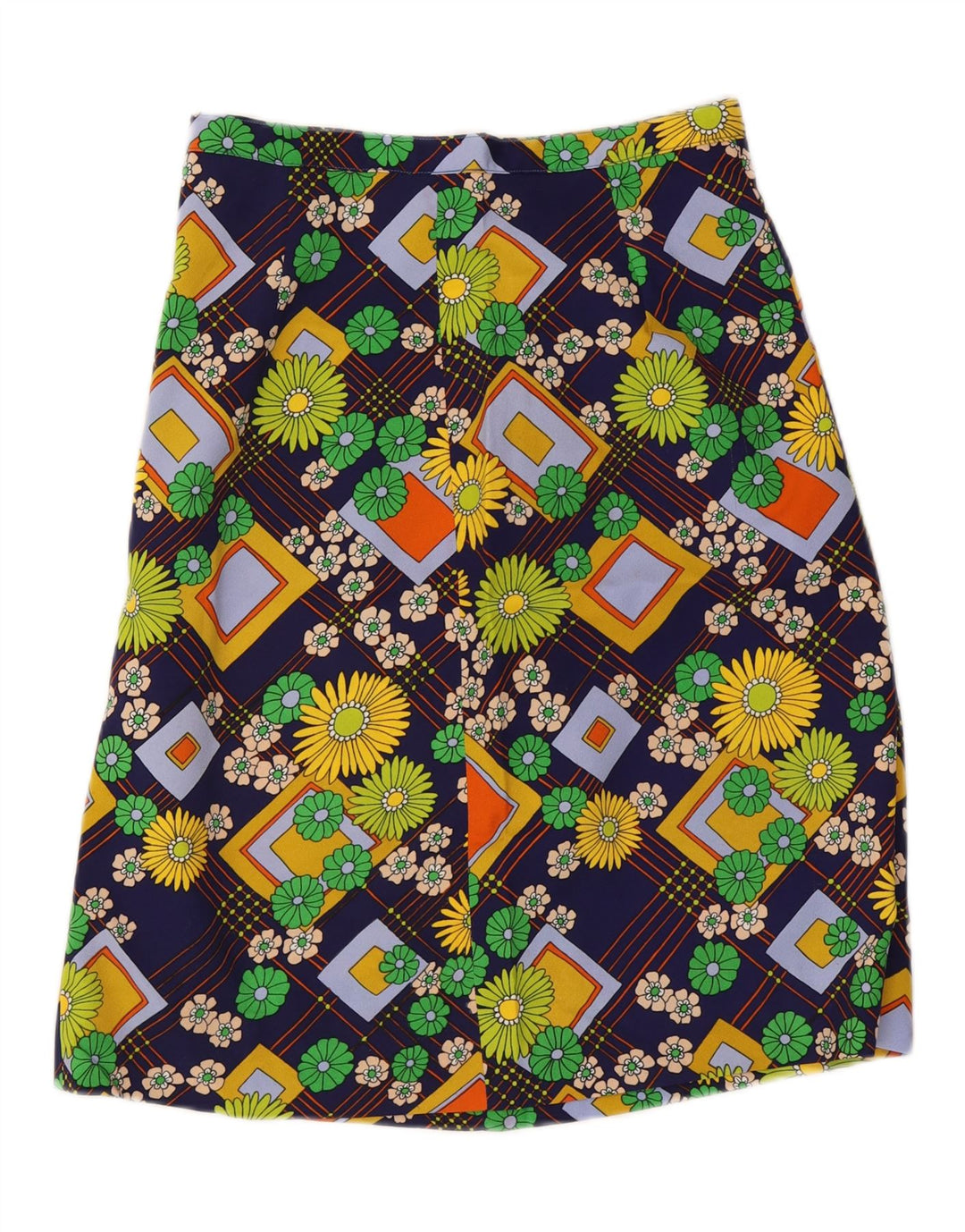 ВИНТАЖНАЯ женская юбка-трапеция W29, средний разноцветный цветочный принт