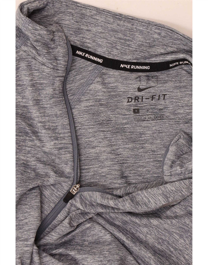 Мужской пуловер с воротником на молнии Nike Dri Fit, маленький серый в крапинку