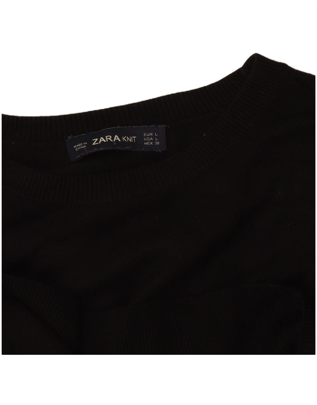 Женский джемпер с круглым вырезом Zara UK 14, большой черный