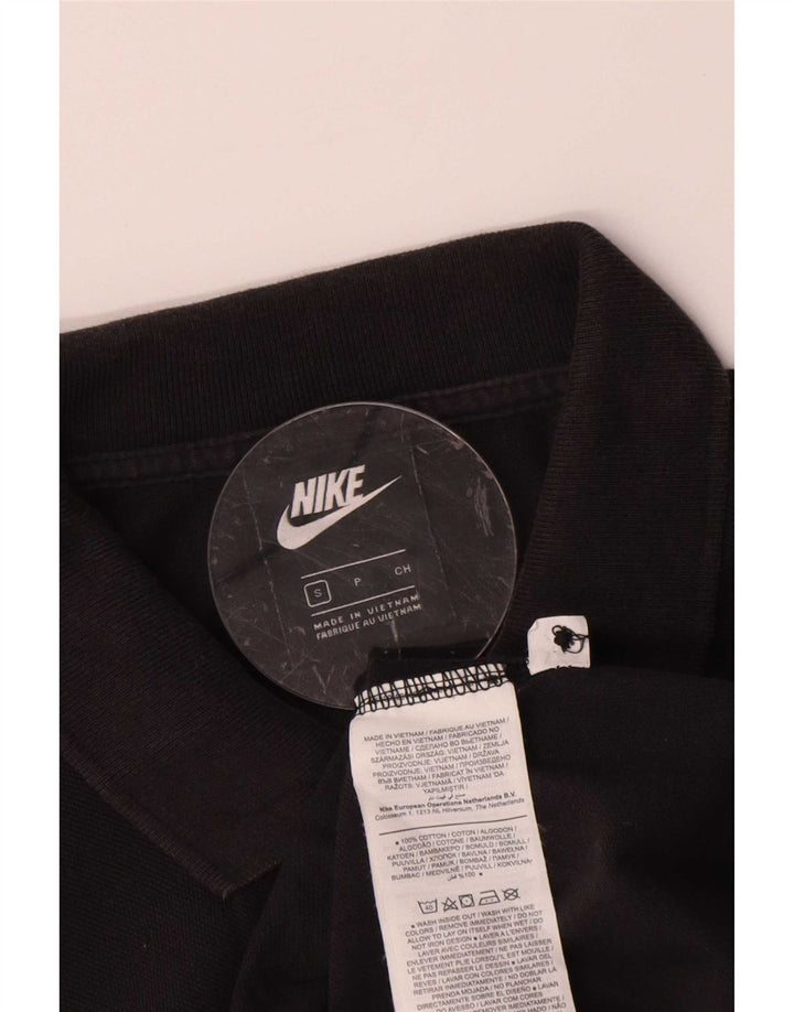 Мужская рубашка-поло Nike, маленькая черная, хлопковая