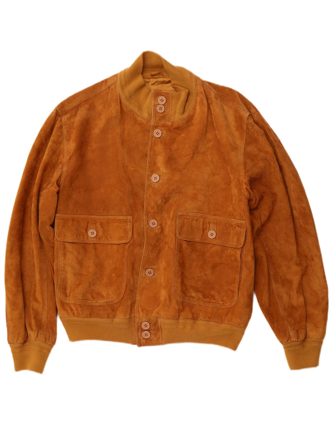 LAVORAZIONE ARTIGIANA Мужской замшевый бомбер IT 48 Средне-коричневый кожаный