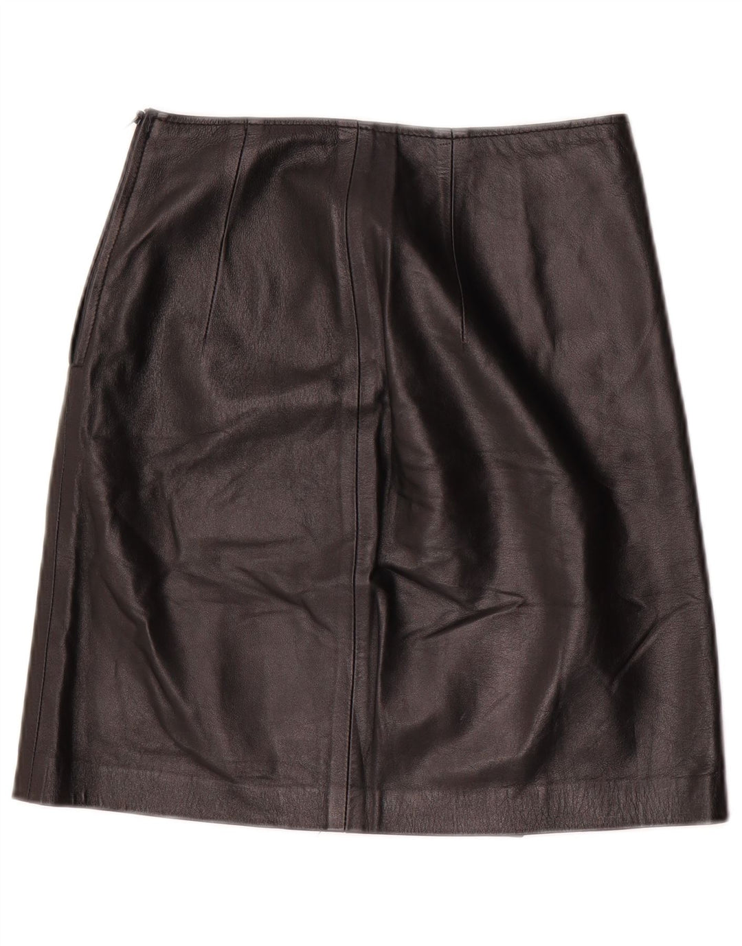 Винтажная женская кожаная юбка с высокой талией IT 42 Medium W24 Черная