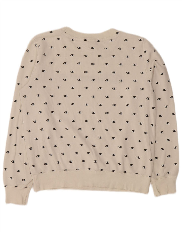 Женский свитер оверсайз с рисунком CHAMPION UK 10, маленький белый