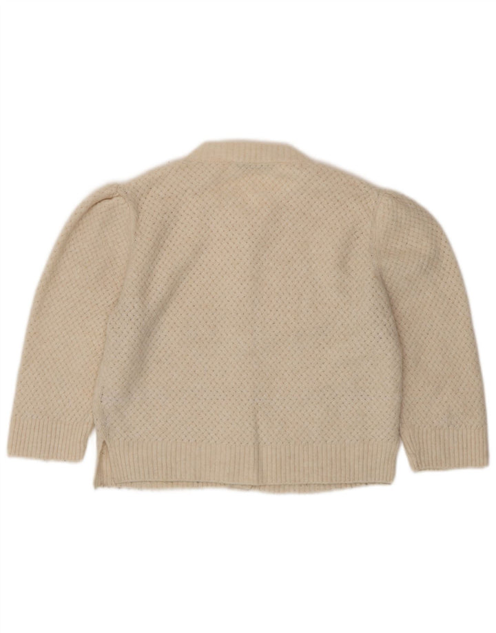 Женский укороченный кардиган Zara UK 10, маленький бежевый полиэстер