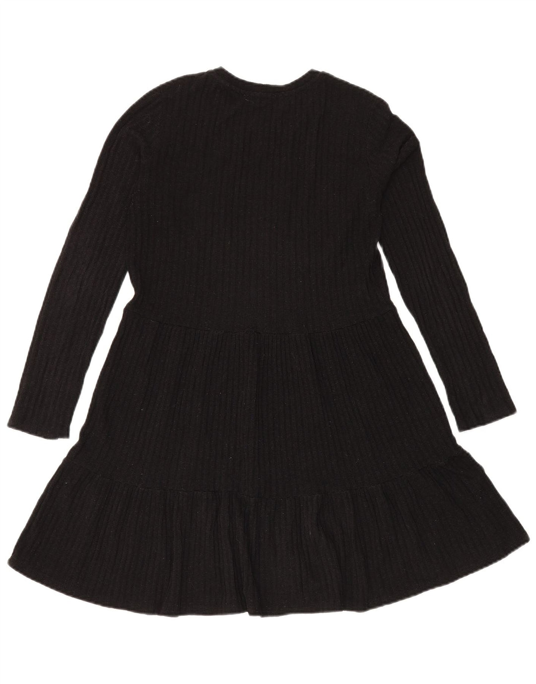 Женское трикотажное многоярусное платье Zara UK 12, средний черный