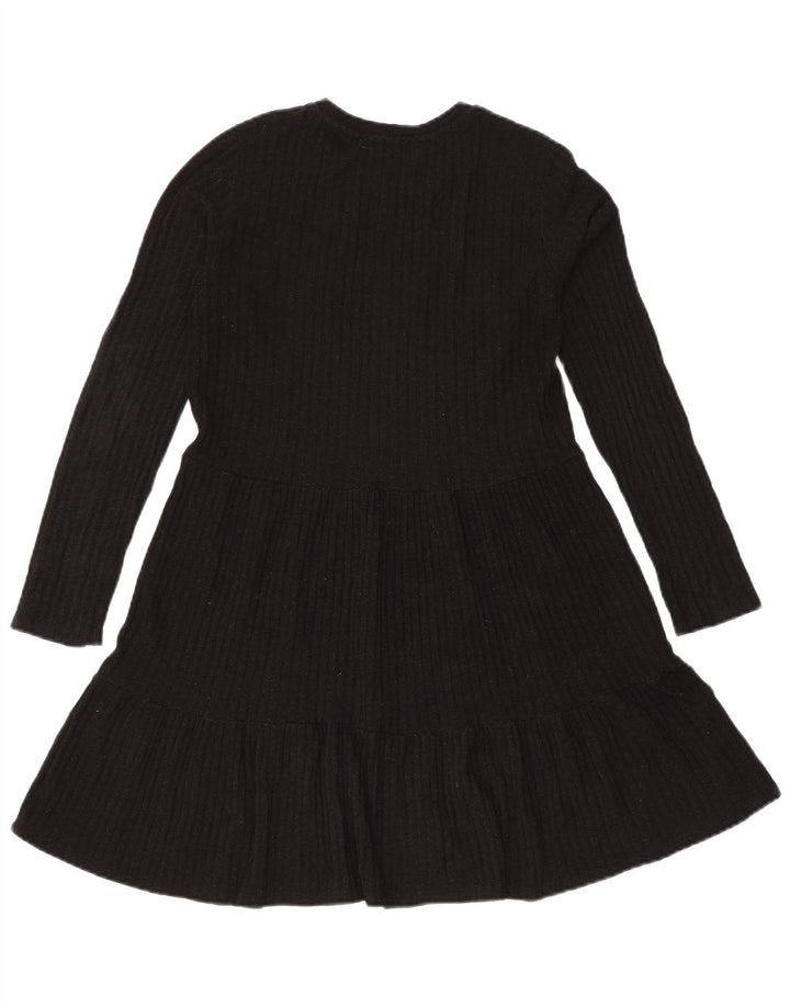 Женское трикотажное многоярусное платье Zara UK 12, средний черный