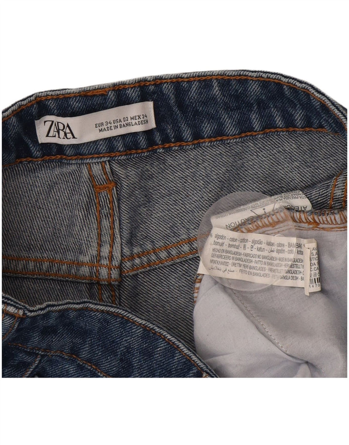 Женские джинсовые шорты Zara EU 34 2XS W24 Синие, хлопок