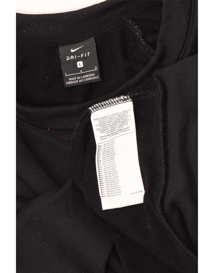 Женский джемпер большого размера с рисунком Nike Dri Fit UK 16, большой черный