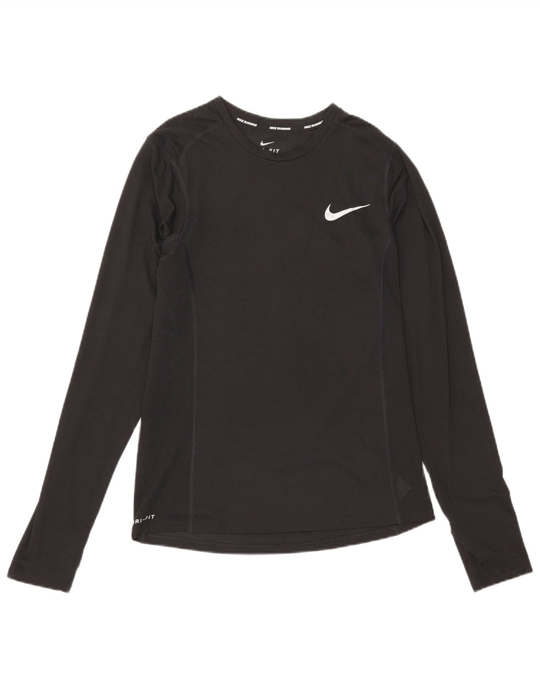 Мужской топ Nike Dri Fit с длинным рукавом, маленький черный полиэстер