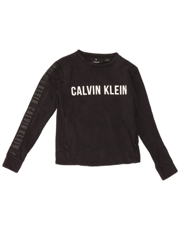Женский джемпер большого размера с рисунком Calvin Klein UK 6 XS, черный
