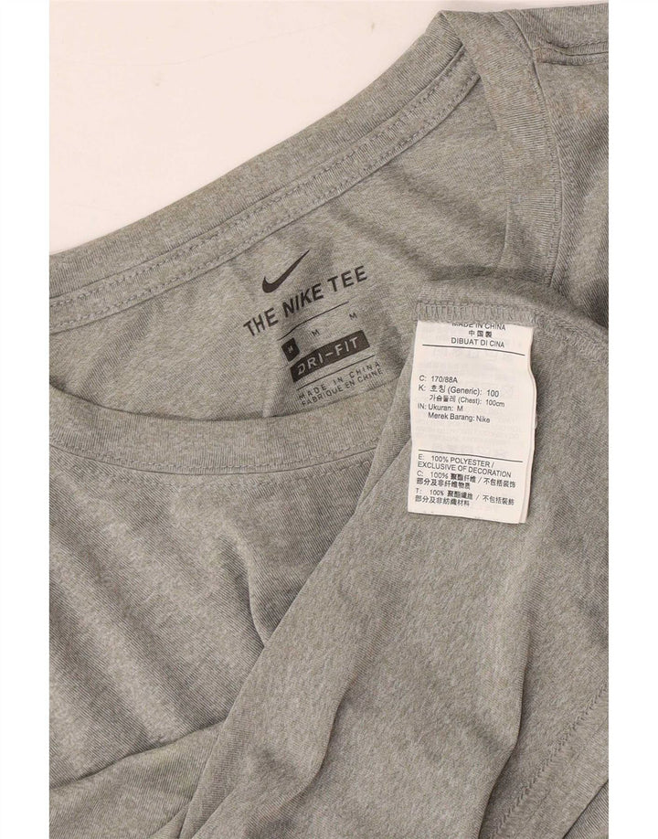 Мужская футболка Nike Dri Fit из полиэстера среднего серого цвета
