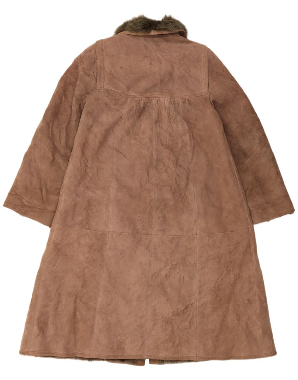 Женская дубленка VINTAGE UK 14, большая, бежевая