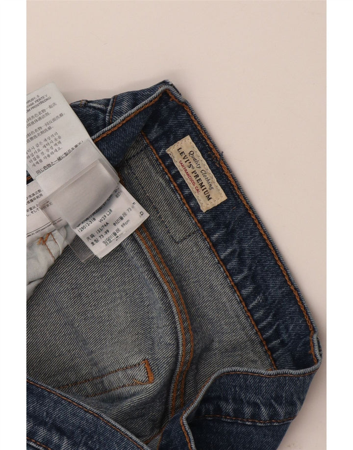 Женские прямые джинсы Levi's 501 W29 L28 синие, хлопок
