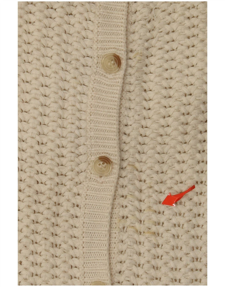 ВИНТАЖНЫЙ женский кардиган с рукавом 3/4, Великобритания 14, средний цвет, белый акрил