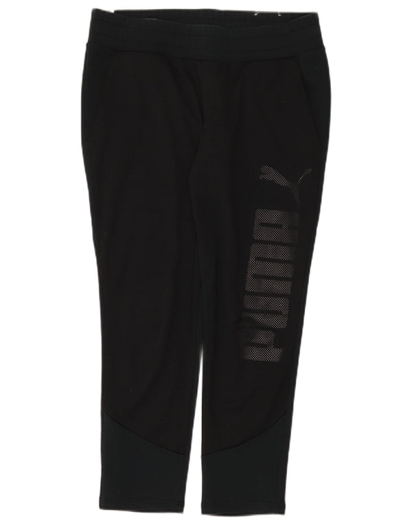 Женские укороченные леггинсы с рисунком Puma UK 12, средний черный хлопок, черный цвет
