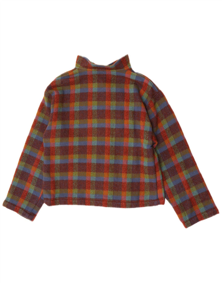 Винтажная женская куртка-бомбер UK 14, средняя разноцветная клетка