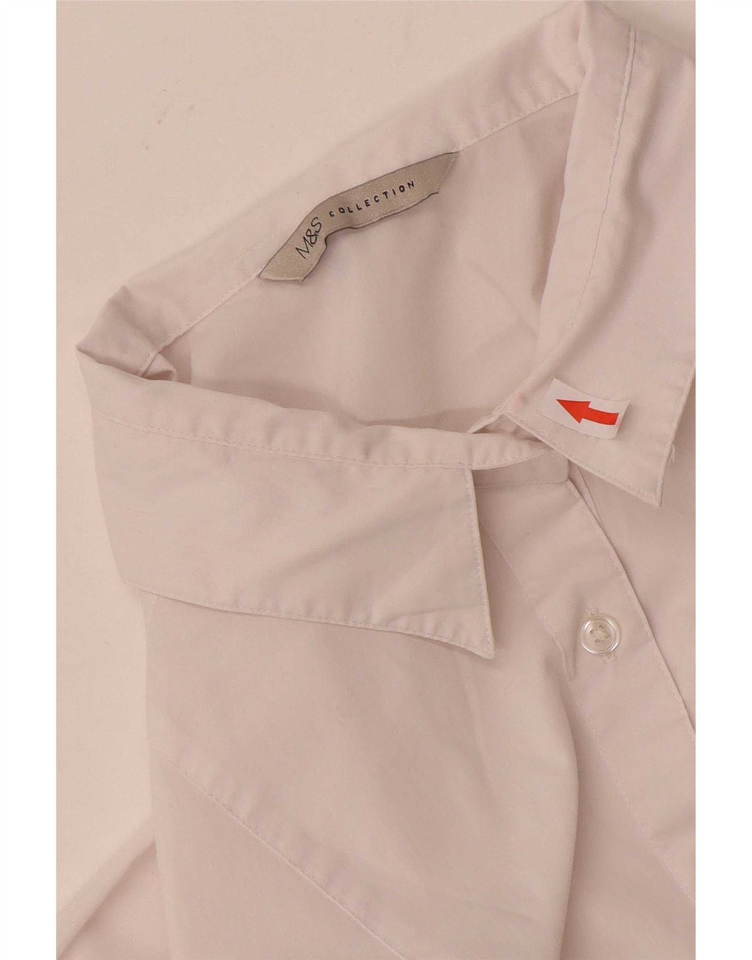 Marks & Spencer Womens 3/4 Sleeve Shirt UK 12 Medium White Polyester