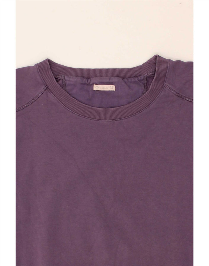 CHAMPION Womens 3/4 Sleeve Sweatshirt Jumper UK 14 Medium Purple Vintage Champion and Second-Hand Champion from Messina Hembry 
