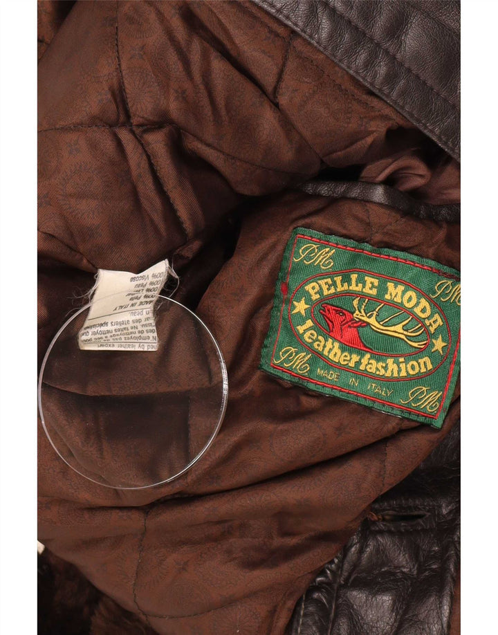 Pelle Moda Мужское кожаное пальто UK 40, большое коричневое классическое