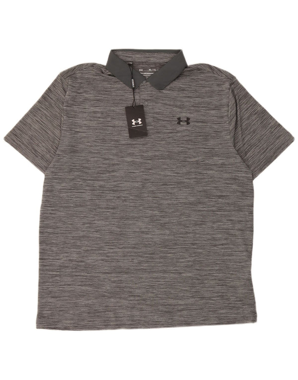 Under Armour Mens Polo Shirt XL Grey Flecked Polyester
