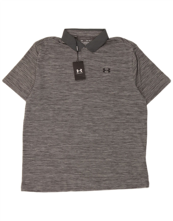 Мужская рубашка-поло Under Armour XL серого цвета с крапинками из полиэстера