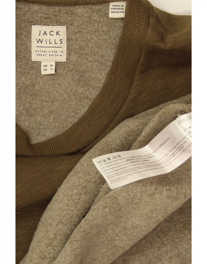 Женский свитер оверсайз JACK WILLS UK 10, маленький, цвет хаки, хлопок