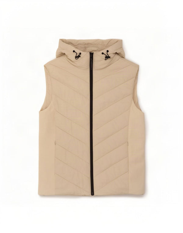 Женский утепленный жилет с капюшоном Zara UK 18 XL Off White