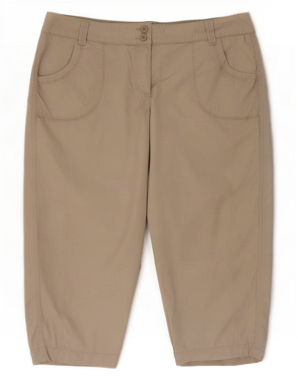 Женские шорты-бермуды Marks & Spencer UK 20 2XL W40 Бежевые, хлопок