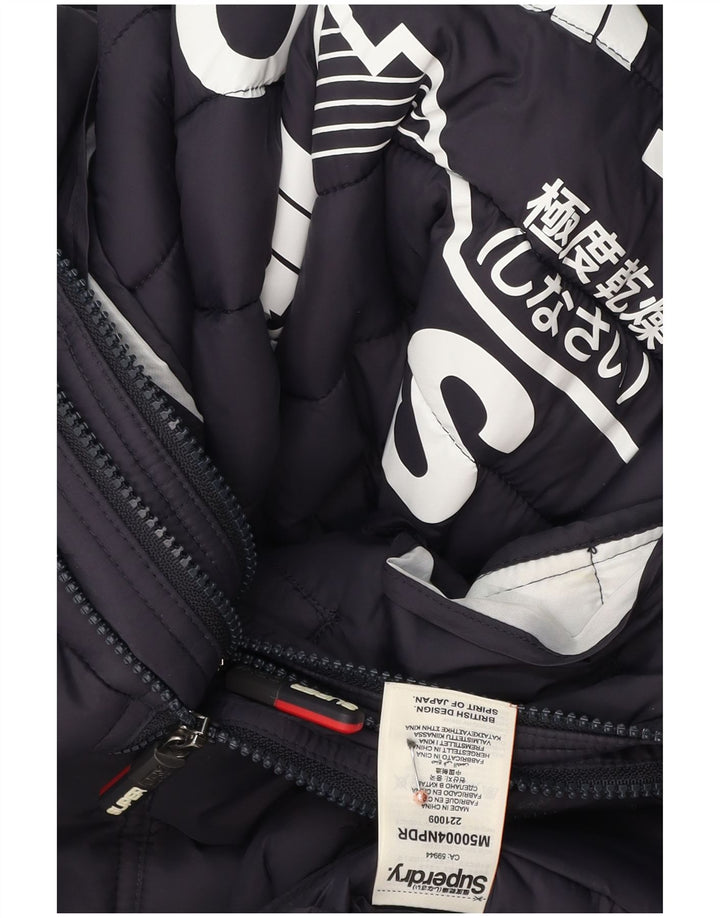 Мужская стеганая куртка Superdry UK 36, маленькая, темно-синяя, полиэстер